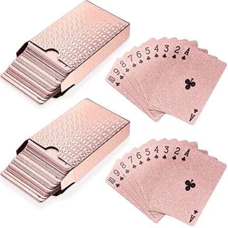 2 dekk roségull spillkort vanntette plastpokerkort Nyhet pokerkort Verktøy Spilltriks Verktøy Spillkort For Spill Familie Kort Bursdag P