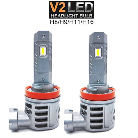 V2 H8 H9 H11 H16 30w Led kit 3000 lumen 6000k med fläkt 2-pack