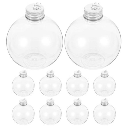 10 stk Juletrærpynt Påfyllbare Pynt Vannflaske Lyspæreformet Hengende Godteriholder Sølv 8X6.8X6.8CM Sølv