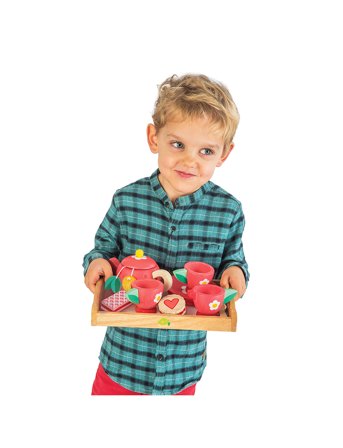 Tender Leaf Tea Tray Set - Strawberry - Red - ONE SIZE