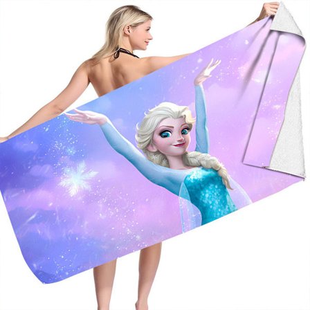 Disney Frozen Elsa jente gutt strandhåndkle mikrofiber dobbeltsidig fleece strandhåndkle badehåndkle