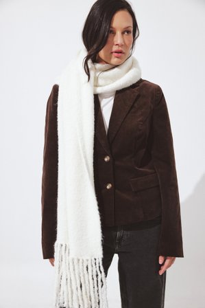 NA-KD Gestrickter Schal - Schals & Tücher - OffWeiß - One Size