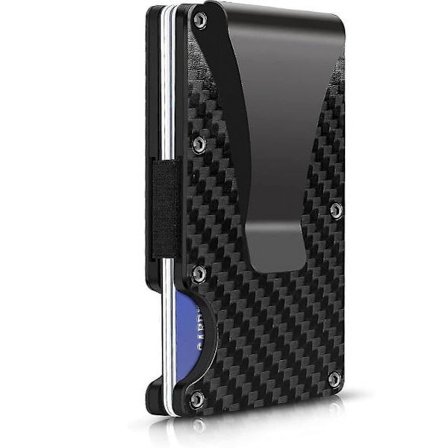 Pung - Kortholder - Herrepung - Minimalistisk Ultratynd Herrepung - Aluminiumlegeringsmateriale - Sort