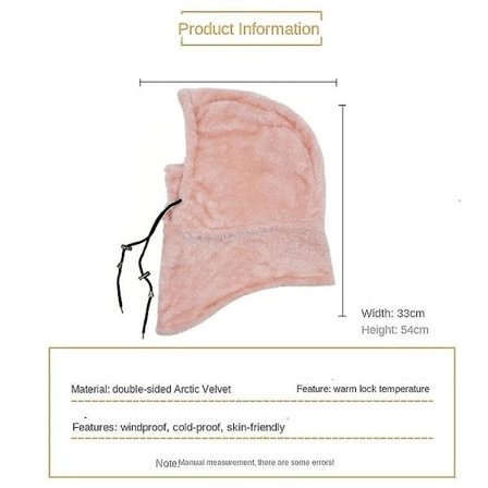 Sherpa Hætte Ski Maske Vinter Balaclava Koldt Vejr Vindtæt Justerbar Varmt Hætte Dække Hat Beanie Halsklæde Sort