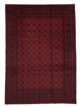 Afghan Fine Rug 250X348 Black/Dark Red Large Wool, Afghanistan