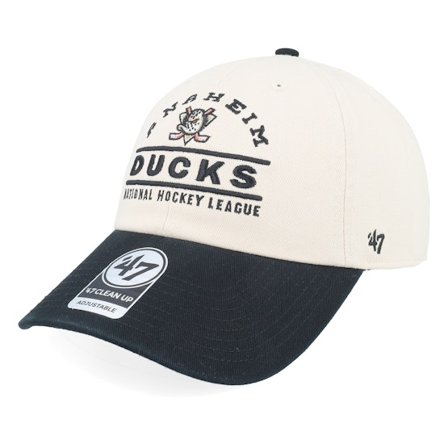 47 Brand - NHL Beige unconstructed Caps - Anaheim Ducks NHL 47 Clean Up Natural/Black Dad Cap @ Hatstore