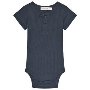 Kids - MarMar Copenhagen Navy Rib Baby Body 6-9 months/74 cm - All in ones - 6-9 months/74 cm - Blue