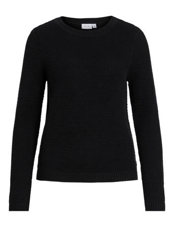 Vidalo O-Neck L/S Knit Top- Noos Tops Knitwear Jumpers Black Vila