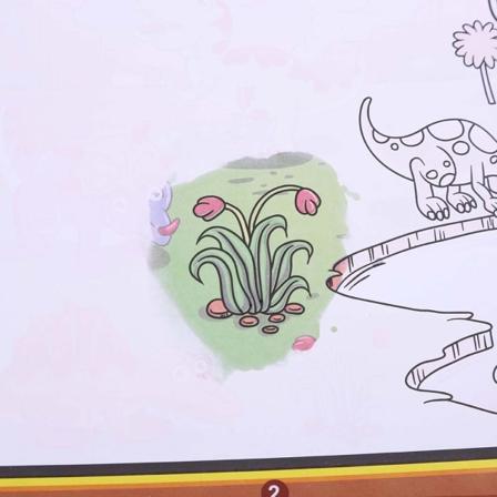 Vandfarve Tegnebog med Pen Børn Maleri Læring Legetøj Gave (Dinosaur)