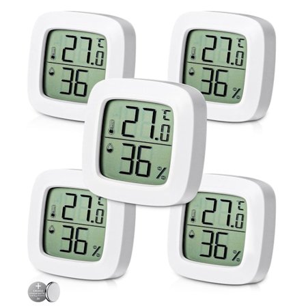 5-pack digital inomhus termometer hygrometer, komfortnivåindikator, liten digital termometer med hög precision