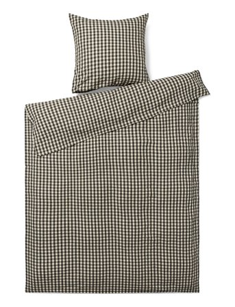 Bæk&Bølge Påslakanset 150X210 Cm Svart/Sand Se Black Juna