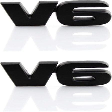 2 STK V6 Blackout Emblem Merke Bilklistremerker Bilskjerm