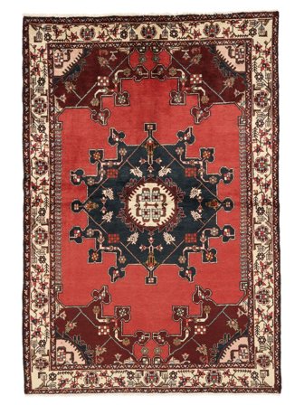 Koberec Hamedan 138X204 Tmavě Červená/Černá (Vlna, Persie/Írán)