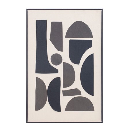 Abstrakti geometrinen seinätaide, pellava, 60x90 cm