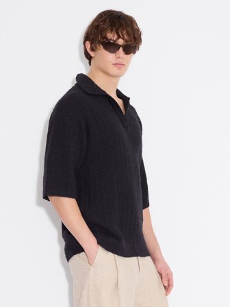 Holzweiler - Outcast Piqué - Black - Mens - Extra Small