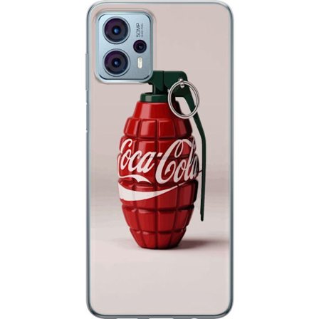 Kompatibel Mobilcover til Motorola Motorola Moto G23 Kunstnerisk illustration af Coca Cola granatæble i rødt og grønt, pop art inspireret motiv med