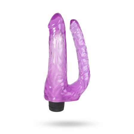 Sustainable Pleasure: Double Penetrating Vibrating Jelly Dildos - Purple - Sexleker Vuxen: For par