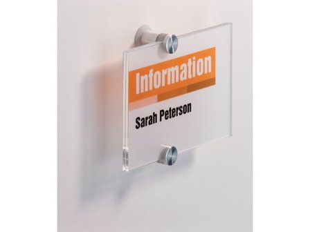 Durable Dörrskylt Crystal Sign, akrylglas, 148 x 105 mm, genomskinlig - Lyreco - Kontorsmöbler och inredning - Tavlor ställ och ramar - Dörrskyltar