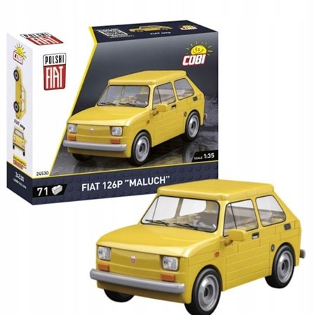Modell - COBI - Fiat 126P - Gul - 71 element - 5 år och uppåt