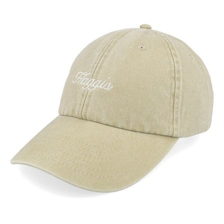 Iconic - Beige unconstructed Keps - Haggis Vintage Washed Khaki Dad Cap @ Hatstore
