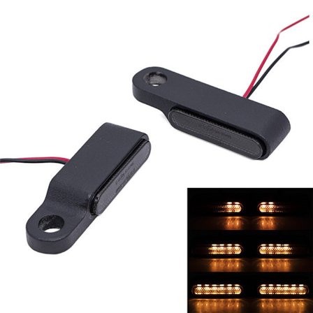 Mini LED-blinklys til motorcykel, scooter, cafe racer (sort)