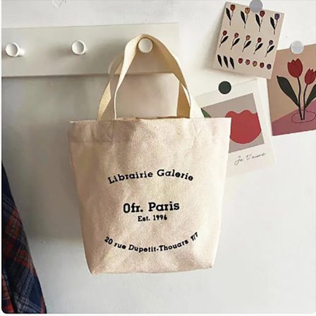 Canvas Bag Mini Handväska Print Lunchväskor