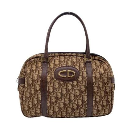 Dior Vintage Pre-owned Canvas handvskor brun, Dam Vintage Väskor, Dam, Storlek: ONE SIZE
