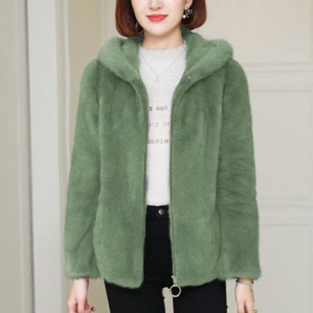 Dam Långärmade Ytterkläder Full Zip Vanlig Hooded Cardigan Coat