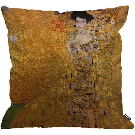 Putetrekk Gustav Klimts The Lady in Gold, Pynteputer til hjemmet for menn/kvinner Stue Soverom Sofa Stol 18X18 Tommers Putetrekk