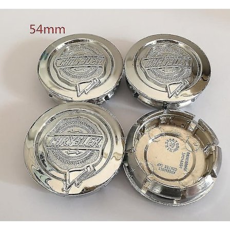 4 stk. 54mm 64mm Chrysler 300c Bilemblem Hjulcenter Navkapsel Mærke Dæksler Bil Styling Tilbehør, 54mm Sølv