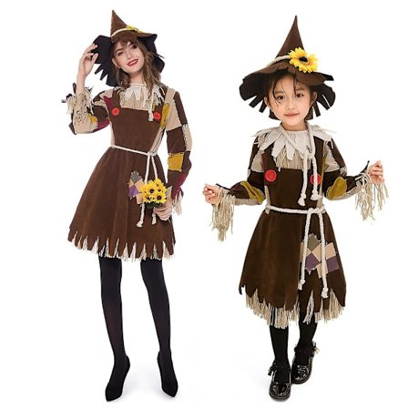 Kvinder Fugleskræmsel Kjole Kostumesæt, Halloween Fugleskræmsel Kostume Cosplay