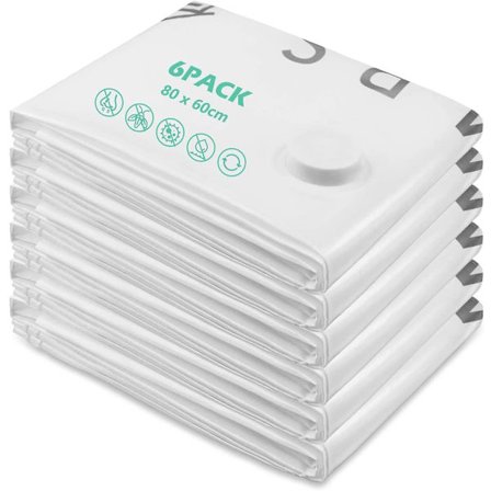 Vakuumoppbevaringsposer for klær 6 stk. (80*110 cm)