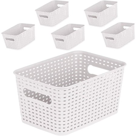 Plastoppbevaringskurv - Kjøkken Kontor Pantry Organizer Bins (S