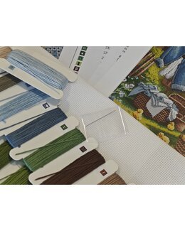 Stickpackung Bild Frühling auf dem Bauernhof