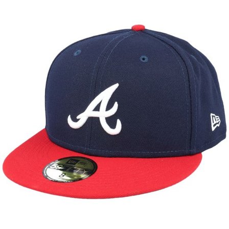 New Era - MLB Blå fitted Keps - Atlanta Braves Authentic On-Field 59Fifty Navy/Red Fitted @ Hatstore
