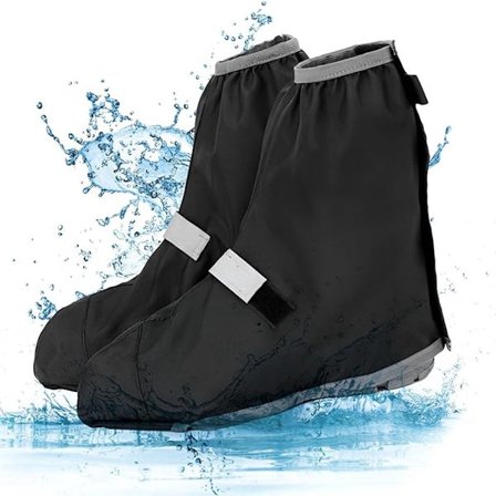 ING Overtrækssko, 1 par, Skobetræk, Skobetræk, Justerbare, Genanvendelige, Vandtætte, Velegnede til Vandring, Cykling, Camping og Bjergbestigning, 