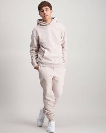 Zeke Essential Logo Tag Joggers Beige Bukser Gutt - Kids Brand Store