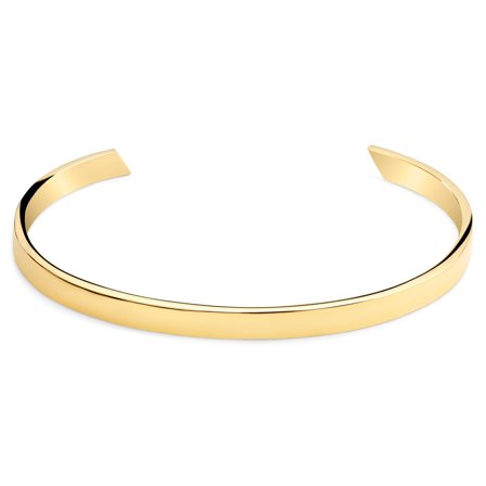 Brazalete ajustable de acero inoxidable en tono dorado pulido de 5 mm para hombres - Brazaletes