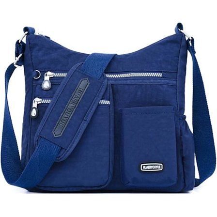 Suuri naisten olkalaukku, miesten vedenpitävä nyloninen crossbody-laukku, muodikas monitoimitasku rento laukku