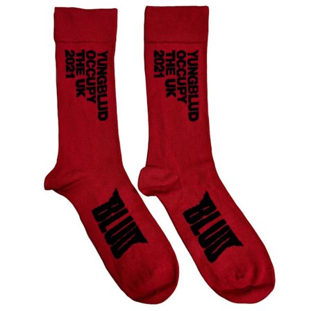 Yungblud Unisex Adult Occupy The UK Socks 7 UK-11 UK Röd