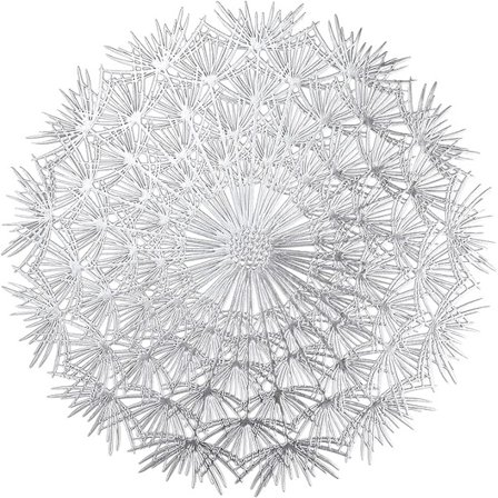 Sæt med 6 runde elegante sølvblomster-dækkeservietter til spisning