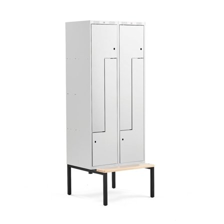 Z-Spind CLASSIC, 2 Module/4 Türen, 2120 x 800 x 550 mm, grau