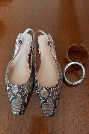 NA-KD - Flate slingback-sko med firkantet tå - Lave sko - Flerfarget - EU 37