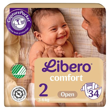 Libero Libero Comfort Ble Str. 2 3-6 kg (34 stk), Børn & Forældre, Bleer, Engangsbleer