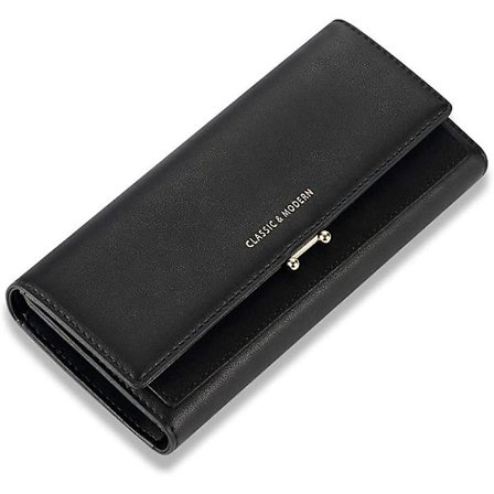 Naisten nahkainen clutch-lompakko, suuri kapasiteetti, rahanjärjestäjä, monikortti-kolikkokukkaro