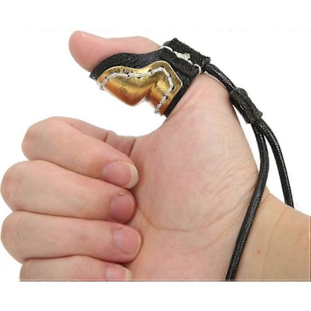 Jousiammuntahanska Metsästys Peukalo Sormisuoja, Jousiammunnan Peukalorenkaat, Messinki Pehmeä Nahka Peukalosuoja Rengas Jousiammunta Sormisuoja 