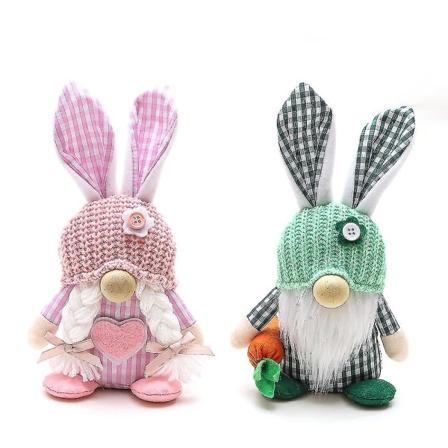2 st Påskkanin-Tomte Dekorationer Påsktomte Ansiktslös Plyschdocka Handgjord Vår Påskkanin-Tomtar För Heminredning, Påskpresenter Till Barn