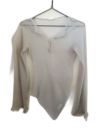 Ljusgrå ribbad topp från Acne Studios