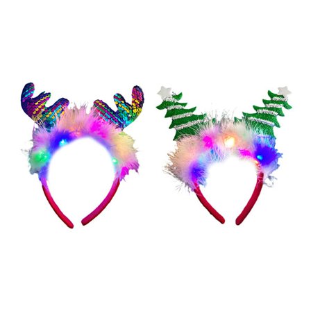 Mordely LED julpannband Light Up Christmas Tree Älg Huvudbonader
