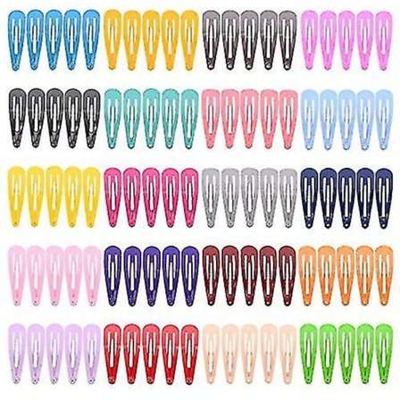 Godisfärgade 2-tums metallklämmor för barn, hårspännen för flickor (100 st)